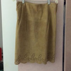 Genuine suede skirt